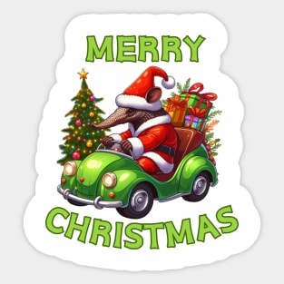 Christmas Armadillo Sticker